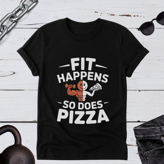 Fitness & Pizza Humor T-Shirt | Unisex Gym Tee