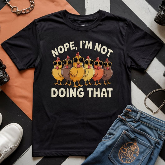 Nope, I’m Not Doing That Funny Chicken Fitness T-Shirt | Unisex Gym Tee