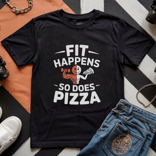Fitness & Pizza Humor T-Shirt | Unisex Gym Tee