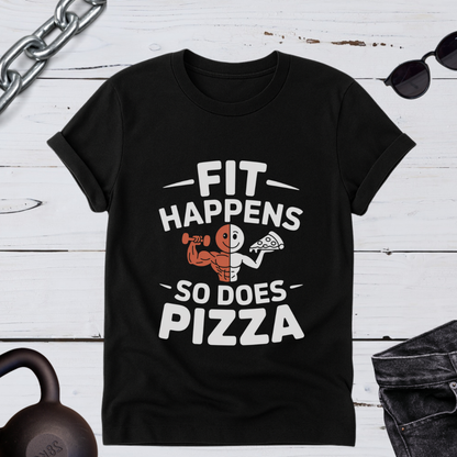 Fitness & Pizza Humor T-Shirt | Unisex Gym Tee