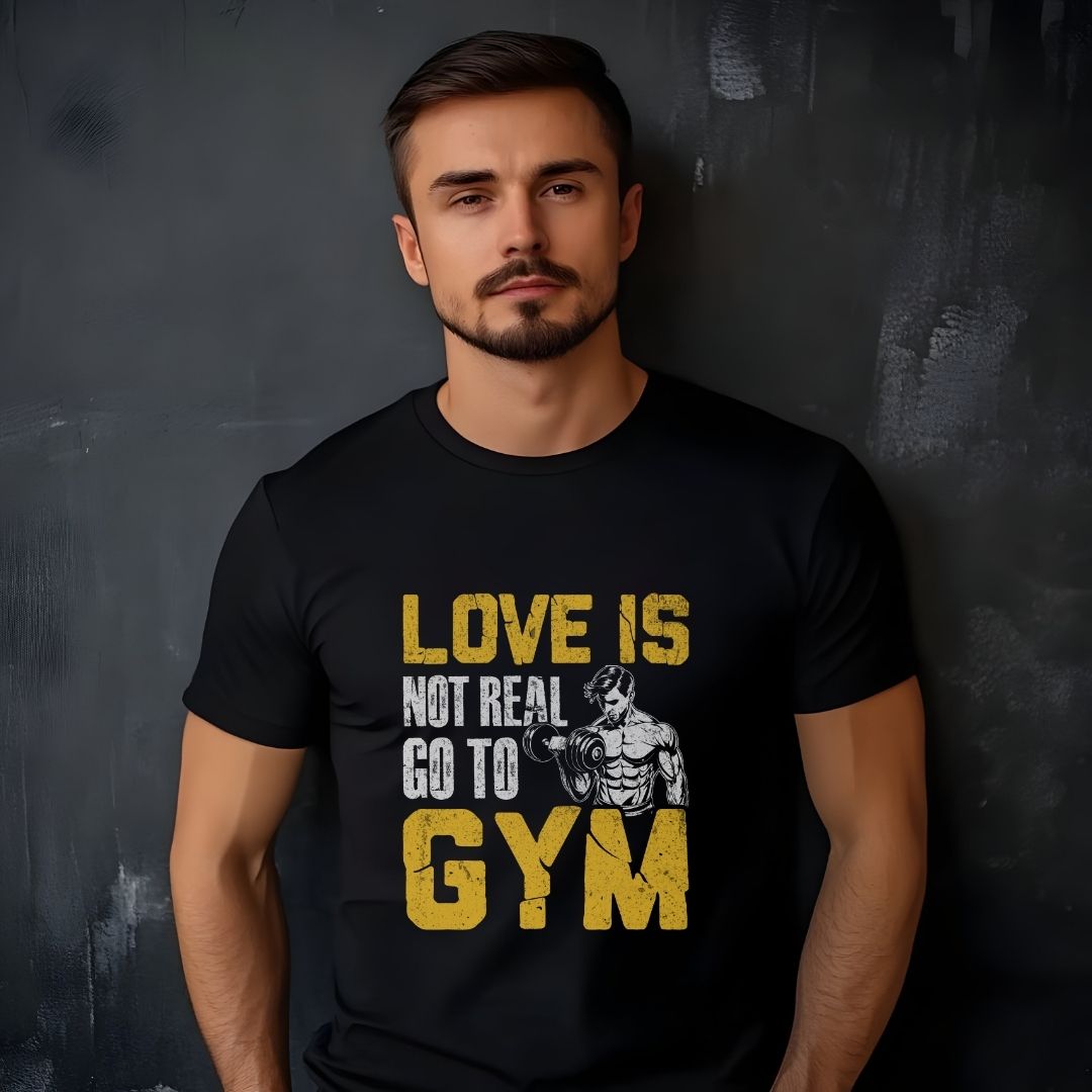 Love Is Not Real Go To Gym Fitness T-Shirt | Unisex Gym Tee